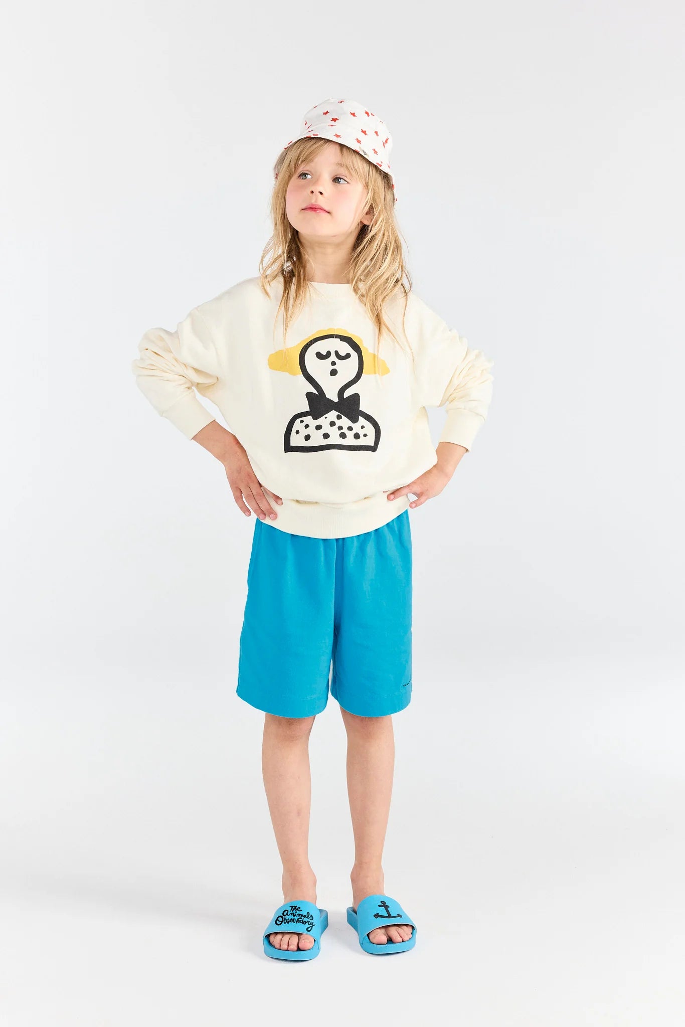 The Animals Observatory Raw White Bear Sweatshirt