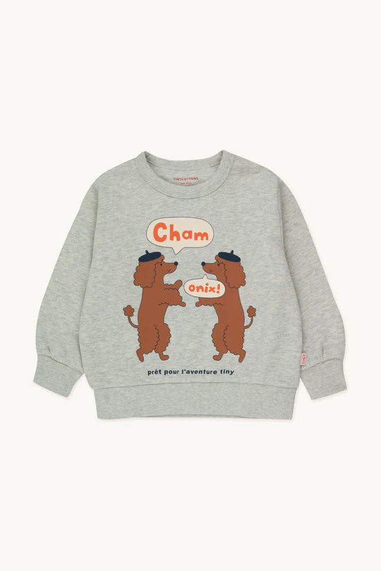 Tiny Cottons Chamonix Poodles Sweatshirt - light grey heather