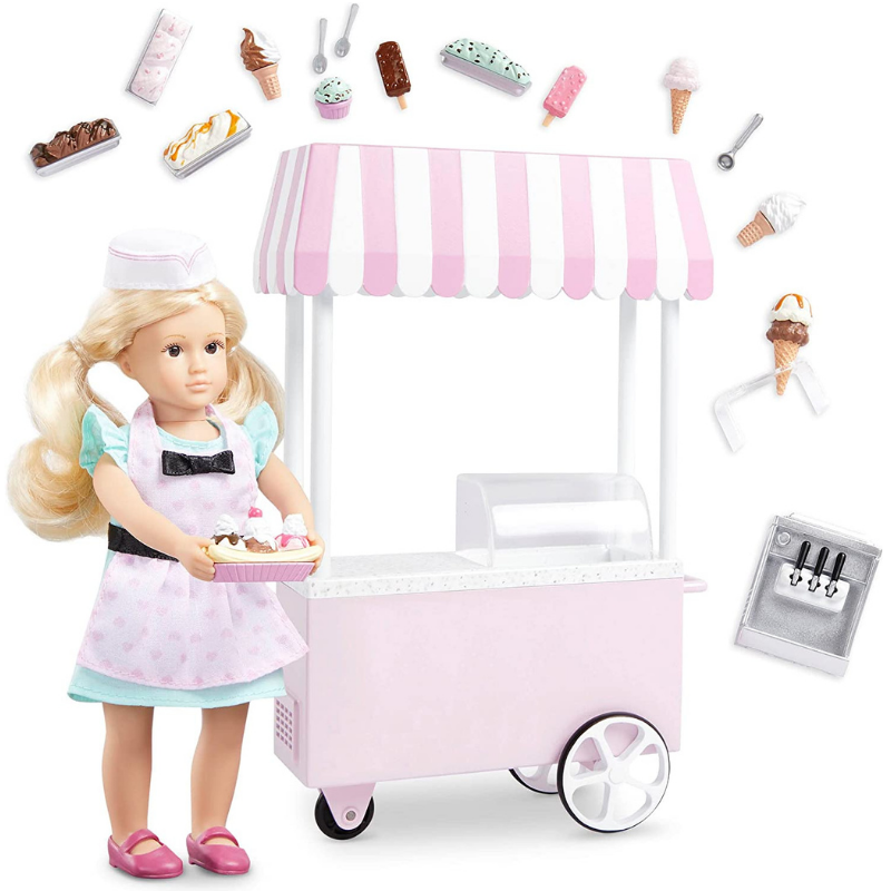 Lori Evelina Oyuncak Bebek ve Dondurma Satış Arabası - 15 cm