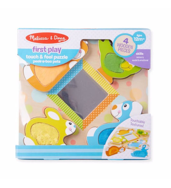 Melissa & Doug - Dokun Hisset Yapboz , Evcil Hayvanları Bul